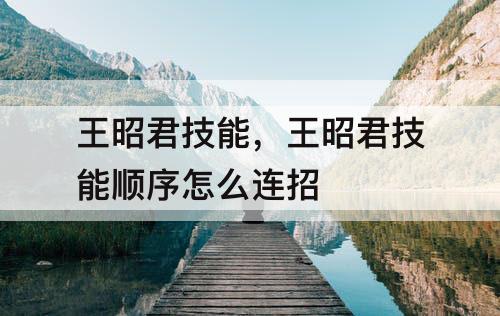 王昭君技能，王昭君技能顺序怎么连招