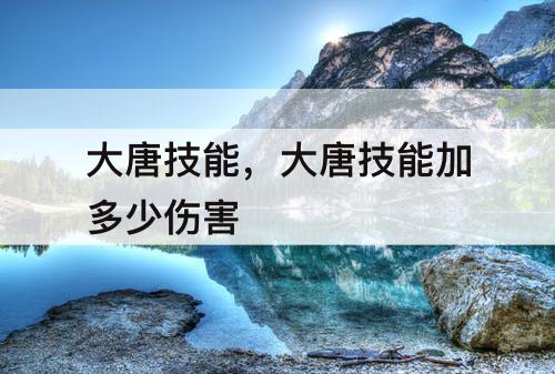 大唐技能，大唐技能加多少伤害