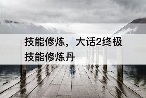 技能修炼，大话2终极技能修炼丹