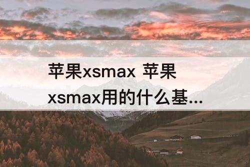 苹果xsmax 苹果xsmax用的什么基带怎么查