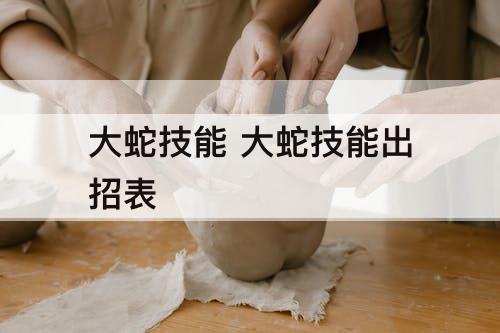 大蛇技能 大蛇技能出招表