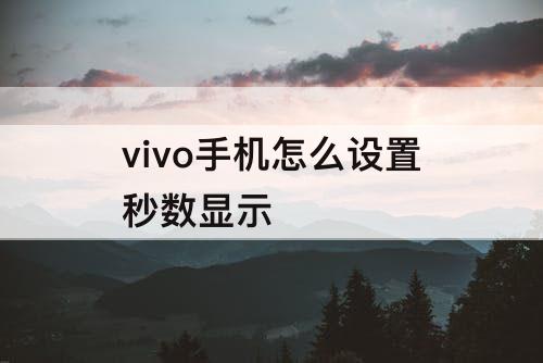 vivo手机怎么设置秒数显示