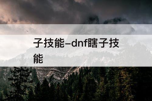 子技能-dnf瞎子技能