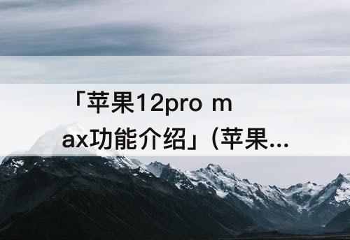 「苹果12pro max功能介绍」(苹果12pro max功能介绍指纹开锁)