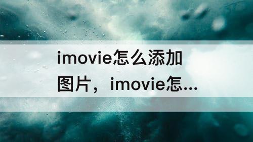 imovie怎么添加图片，imovie怎么添加图片不动
