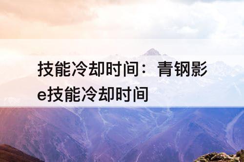技能冷却时间：青钢影e技能冷却时间