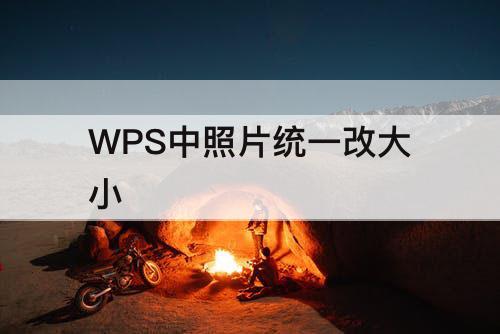 WPS中照片统一改大小