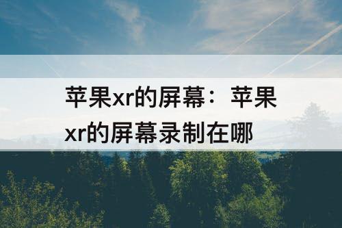 苹果xr的屏幕：苹果xr的屏幕录制在哪