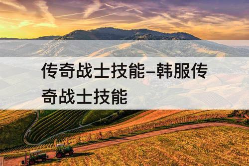 传奇战士技能-韩服传奇战士技能