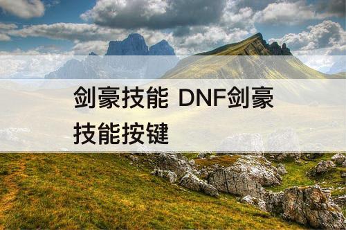 剑豪技能 DNF剑豪技能按键
