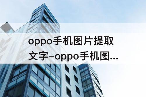 oppo手机图片提取文字-oppo手机图片提取文字怎么弄