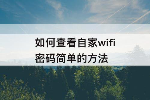 如何查看自家wifi密码简单的方法