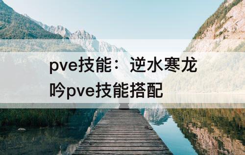 pve技能：逆水寒龙吟pve技能搭配