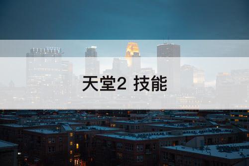 天堂2 技能