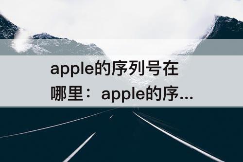 apple的序列号在哪里：apple的序列号在哪里查