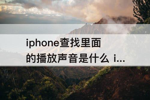 iphone查找里面的播放声音是什么 iphone查找里面的播放声音是什么意思