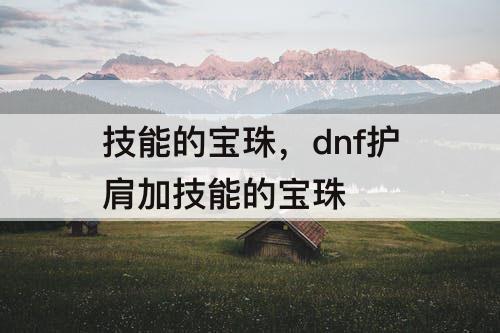 技能的宝珠，dnf护肩加技能的宝珠