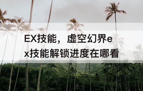 EX技能，虚空幻界ex技能解锁进度在哪看