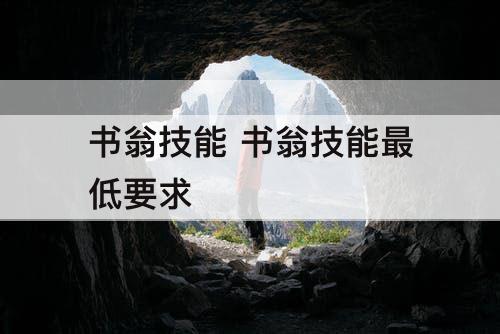 书翁技能 书翁技能最低要求