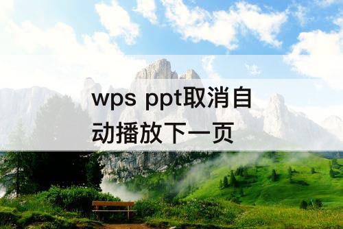 wps ppt取消自动播放下一页