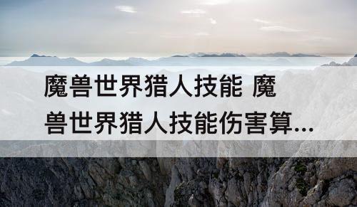 魔兽世界猎人技能 魔兽世界猎人技能伤害算法
