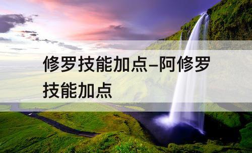 修罗技能加点-阿修罗技能加点