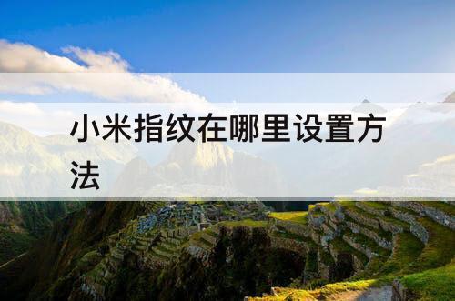 小米指纹在哪里设置方法