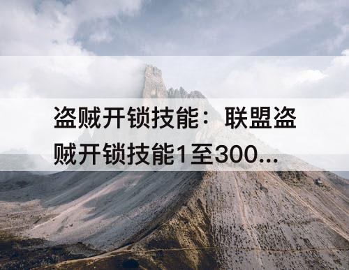 盗贼开锁技能：联盟盗贼开锁技能1至300对应等级