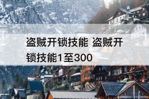 盗贼开锁技能 盗贼开锁技能1至300