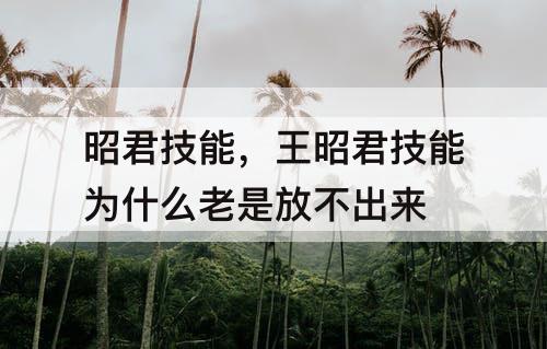 昭君技能，王昭君技能为什么老是放不出来