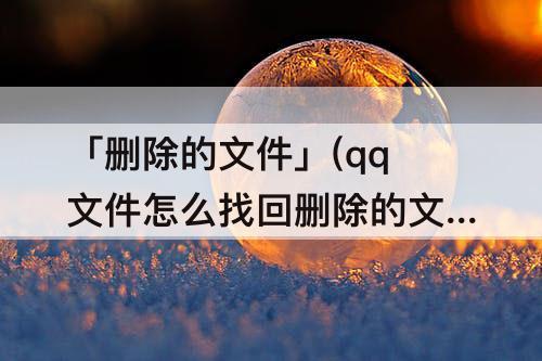 「删除的文件」(qq文件怎么找回删除的文件)
