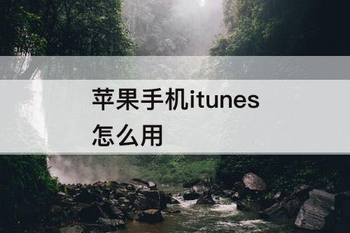 苹果手机itunes怎么用