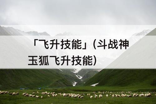 「飞升技能」(斗战神玉狐飞升技能)