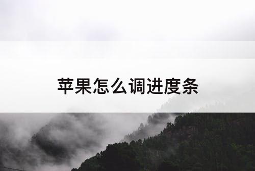 苹果怎么调进度条