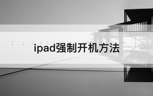 ipad强制开机方法