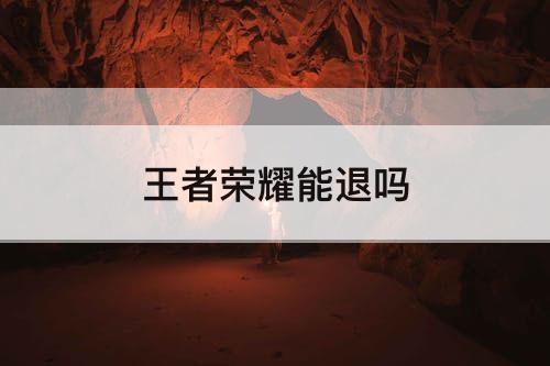 王者荣耀能退吗