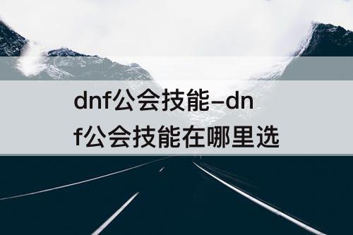 dnf公会技能-dnf公会技能在哪里选