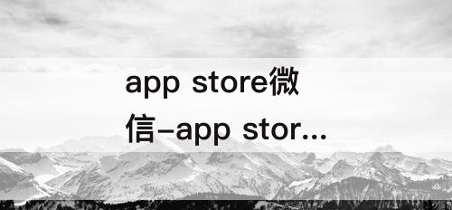 app store微信-app store微信支付顺序