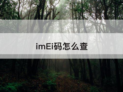 imEi码怎么查