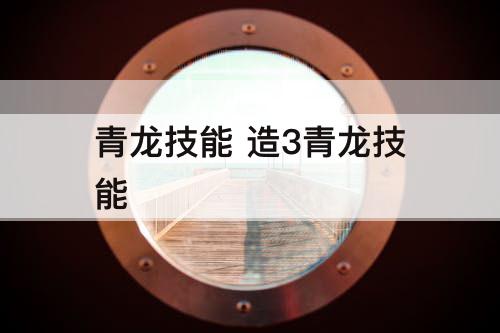 青龙技能 造3青龙技能