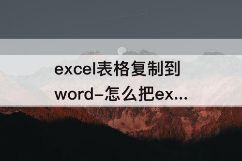 excel表格复制到word-怎么把excel表格复制到word里面没有格