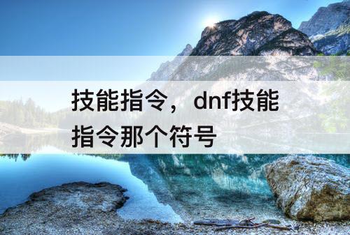 技能指令，dnf技能指令那个符号