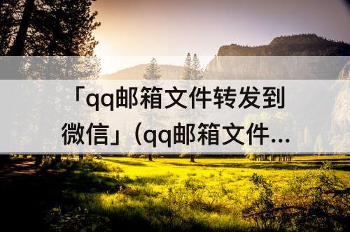 「qq邮箱文件转发到微信」(qq邮箱文件转发到微信好友)