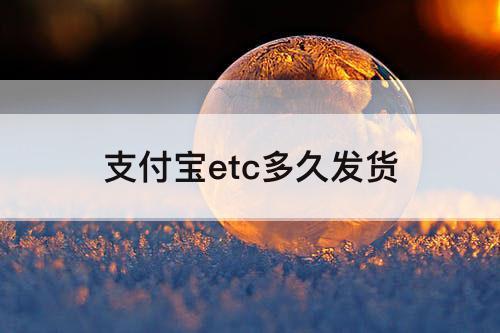 支付宝etc多久发货