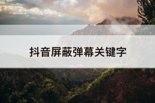 抖音屏蔽弹幕关键字