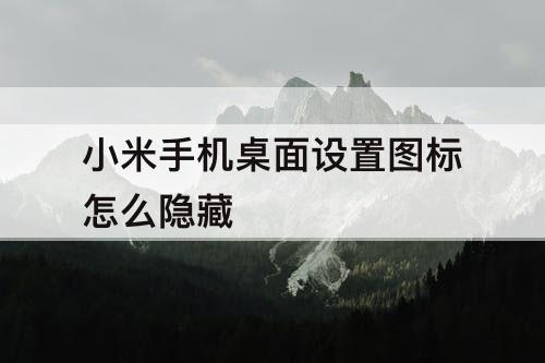 小米手机桌面设置图标怎么隐藏