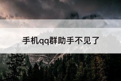手机qq群助手不见了