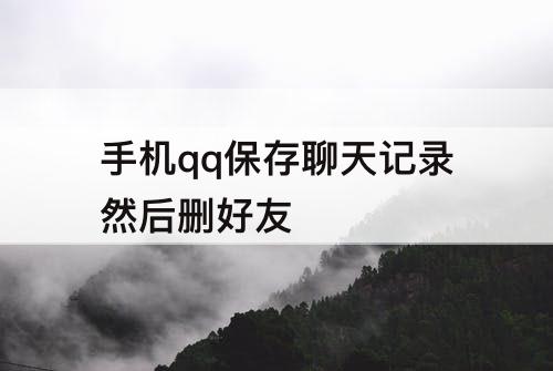 手机qq保存聊天记录然后删好友