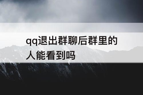 qq退出群聊后群里的人能看到吗