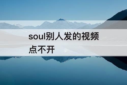 soul别人发的视频点不开